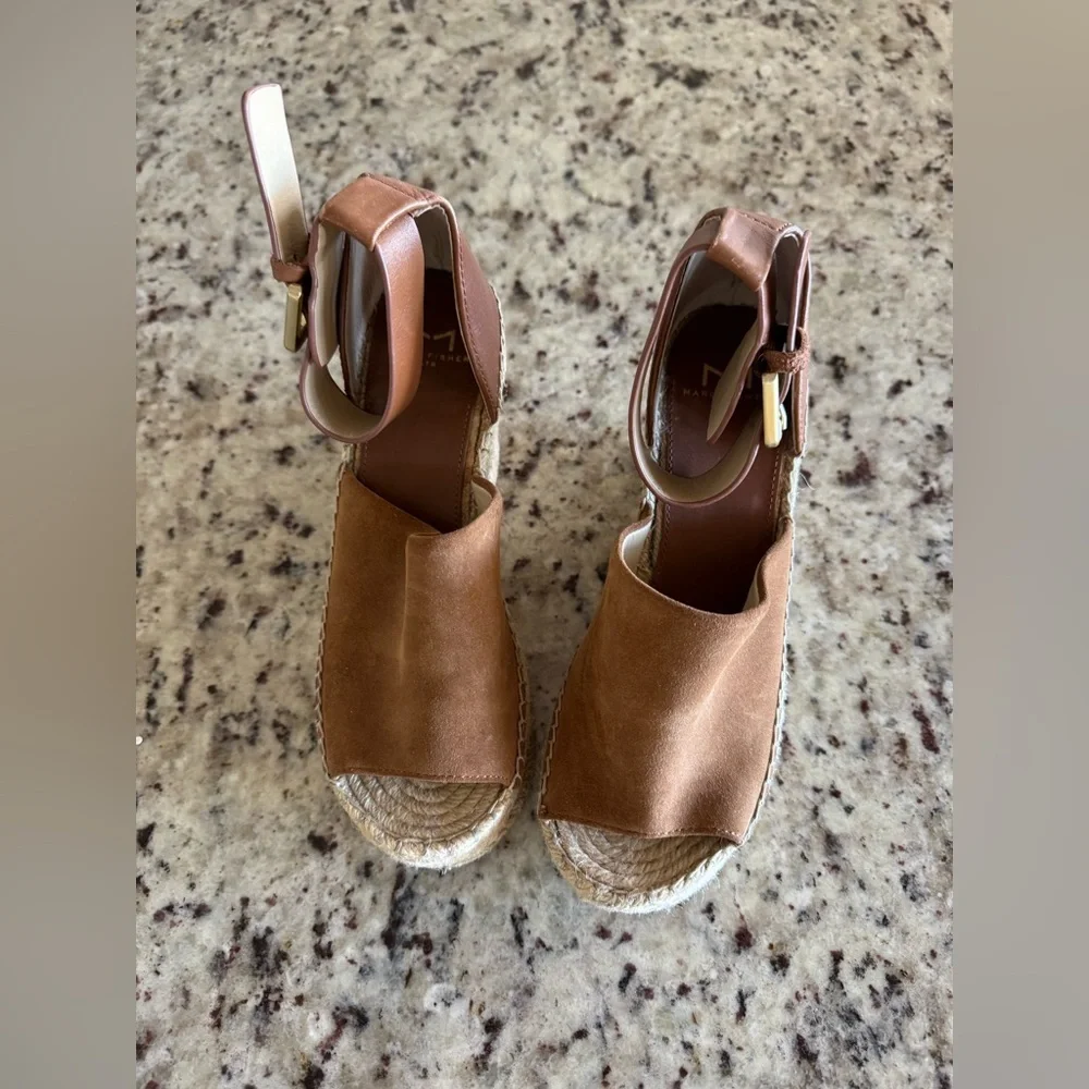 Marc Fisher- Brown Suede Wedge Espadrilles